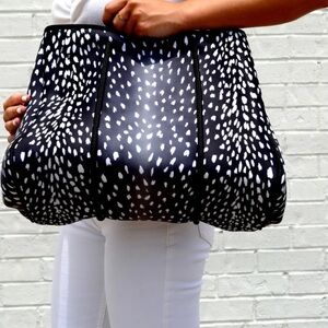 Parker & Hyde Midnight Fawn Neoprene Tote Bag & Wristlet- Color: Midnight